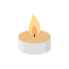 Candle on isolated white background. Vector illustration