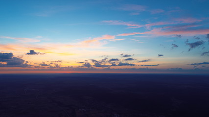 sonnaufgang, wolken, 3 farbig, rot, gelb, blau, natur, luftaufnahme, 