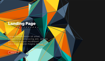 Vector 3d triangle abstract background, polygonal geometric design
