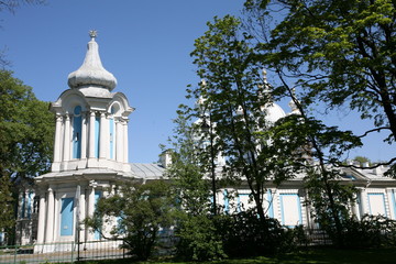 The Cathedral of the Smolny monastery and the Institute of noble maidens (02) in St. Petersburg....