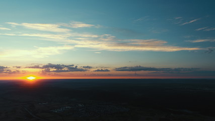 sonnaufgang, wolken, 3 farbig, rot, gelb, blau, natur, luftaufnahme, 