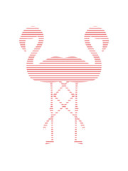 2 freunde gespiegelt team paar streifen linien muster silhouette umriss flamingo clipart comic cartoon vogel pink süß niedlich