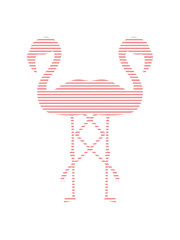 2 freunde gespiegelt team paar streifen linien muster silhouette umriss flamingo clipart comic cartoon vogel pink süß niedlich