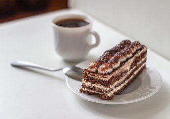 Breakfast with tiramisu