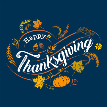 happy thanksgiving, Typographic, calligraphy, Type , vector