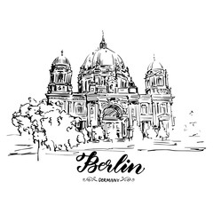 Hand drawn sketch of Berlin Cathedral