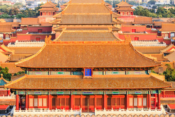Ancient royal palaces of the Forbidden City in Beijing,China