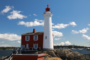 Fisgard Lighthouse National Historic Site along the Pacific coast near Victoria, BC, Canada