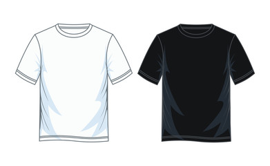 Blank t shirt for men, black and white