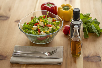 vegetarian menu and veggies