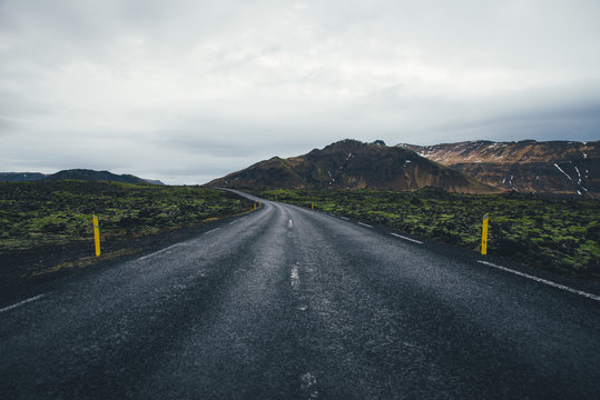 Man exploring iceland. Driving through the lands