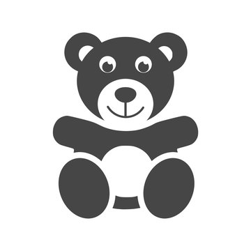 Cute smiling teddy bear icon or logo
