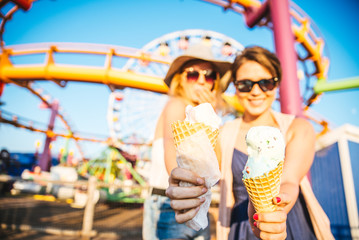 Friends eating ice cream outdoor