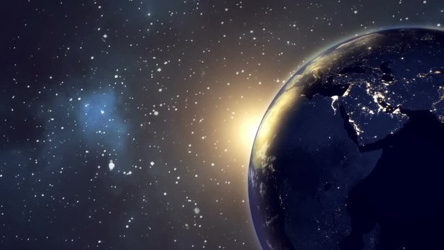 Sun Dawn In Space