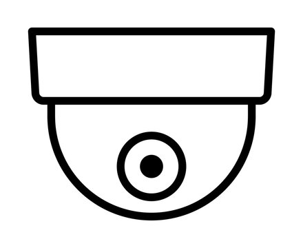 Dome security surveillance video camera or closed circuit television / CCTV  line art vector icon for apps and websites Stock Vector | Adobe Stock