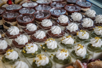 chocolate cake with cream