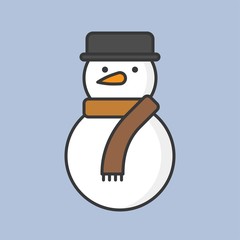 snowman, filled outline icon for Christmas theme