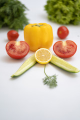 vegetarian menu and veggies