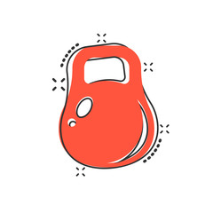 Vector cartoon dumbbell fitness gym icon in comic style. Barbell concept illustration pictogram. Bodybuilding sport business splash effect concept.