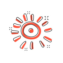 Vector cartoon hand drawn sun icon in comic style. Sun sketch doodle illustration pictogram. Handdrawn sunshine business splash effect concept.
