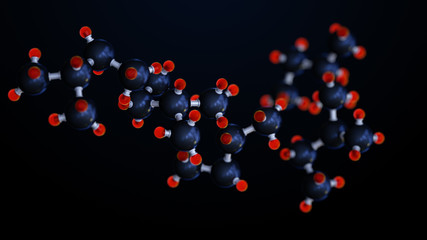 3D illustration molecules. Medical background for banner. Molecular structure at the atomic level. Atoms bacgkround