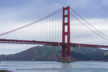 Golden Gate Bridge at morning light looking from Crissy Field, San Francisco,USA