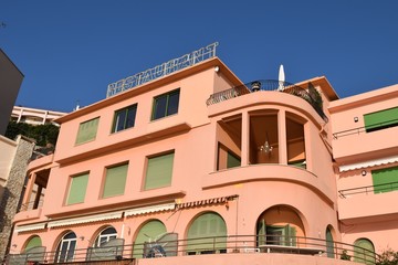 Naklejka premium VilleFranche, France waterfront, building