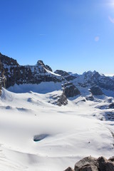panorama des Alpes en hiver
