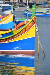 Fototapeta na wymiar Bow of a boat in Marsaxlokk