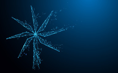 Windmill form lines, triangles and particle style design. Illustration vector © pickup