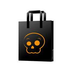 Halloween shopping bag on white background