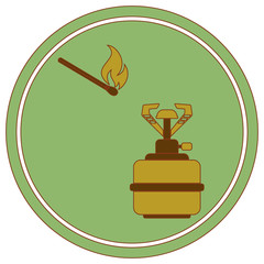 Camping stove icon vector