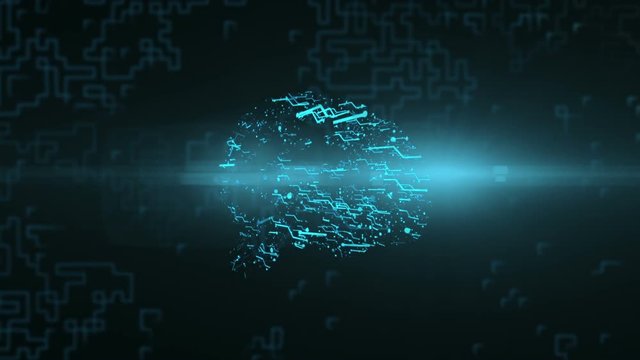 Logo animation intellect. Bright energy neural network