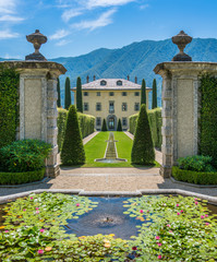 Fototapeta premium The beautiful Villa Balbiano in Ossuccio, on Lake Como, Lombardy, Italy.