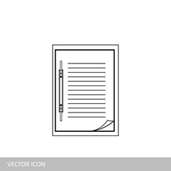 Folder icon. A document with a folder on a white background. A folder icon in the linear design line.