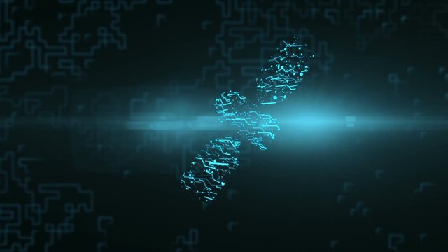 Logo animation Sputnik. Bright energy neural network