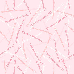Hairpin. Fashionable vector background with hairpins. A seamless pattern with female accessories for the hairstyle.