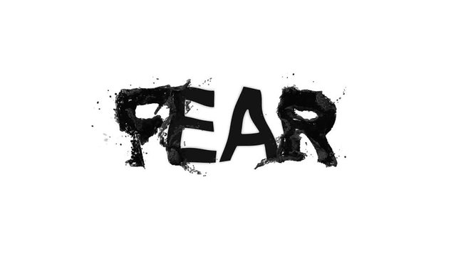 bright logo animation colorful spray paint word fear