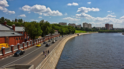 Fototapeta na wymiar Quays of the Russian capital.