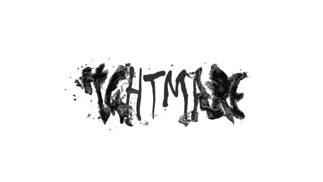bright logo animation colorful spray paint word nightmare