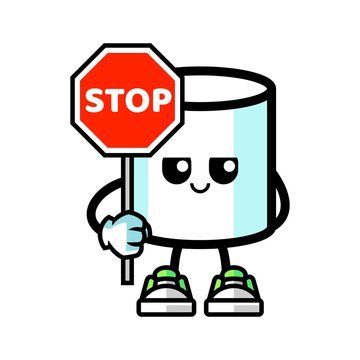 Marshmallow hold stop sign