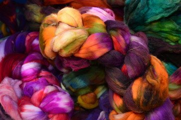 Multicolored wool for knitting