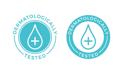 Dermatologically tested vector water drop icons