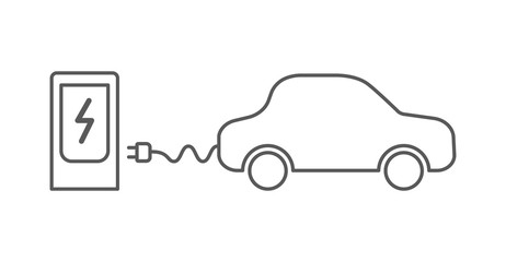 electric car with station icon