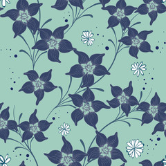 Elegance pattern with flowers and leaf.Floral vector illustration.