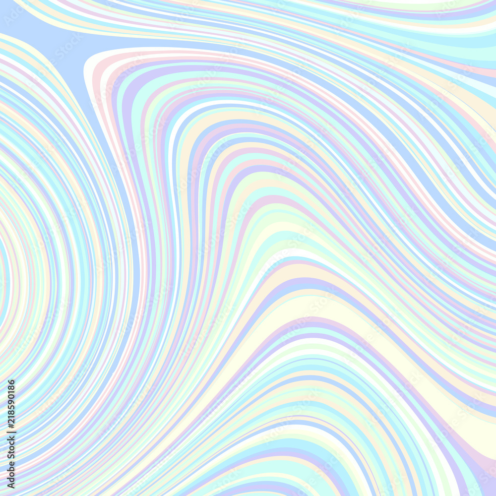 Poster Abstract vector pattern. Curved wavy psychedelic irregular lines.