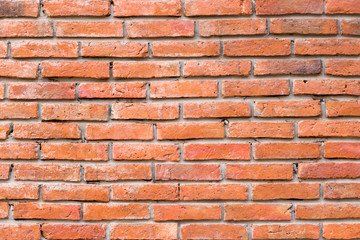 Grunge old red brick pattern textured background.