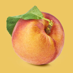 fresh ripe peaches isolated