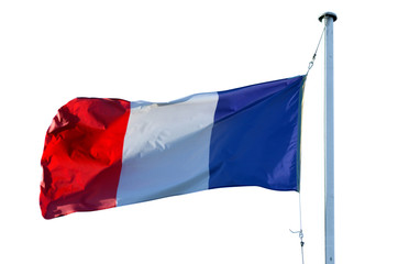 Naklejka na ściany i meble The flag of France isolated on white background.