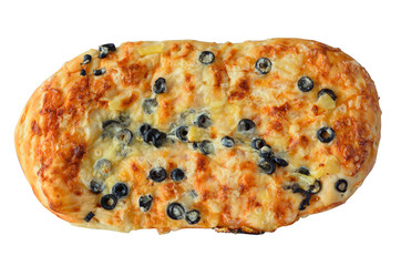 Focaccia Bread isolated on white background.